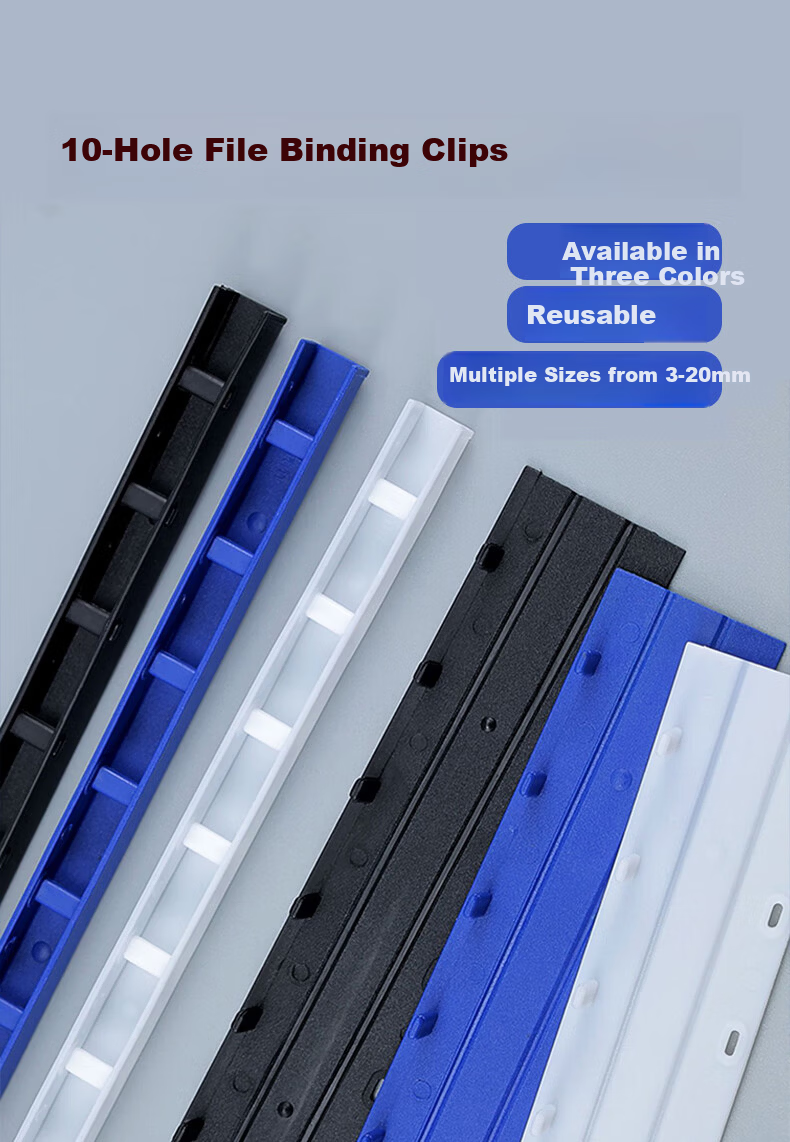 DOCON Comb Binding Strips 10-Hole Plastic Binding Strips 5mm White 100pcs/Box 1