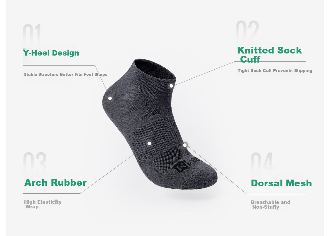 Keep Sports Casual Antibacterial Odor-Resistant Socks for Women and Men Summer White+White+Gray L 3 Pairs Pack 4