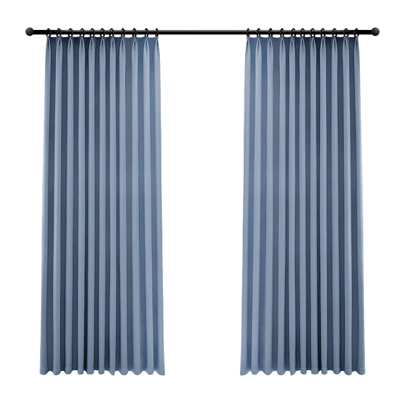 JD Original Black And Light Blue Curtains, 99% Blackout Curtains for Bay Windows And Bedroom Sunshades with Hooks, Width 2m X Height 2.7m