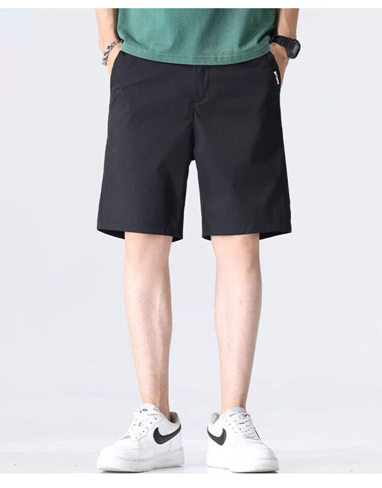 ROMON Men's Summer Thin Business Casual Straight Five-Point Khaki Shorts M 13