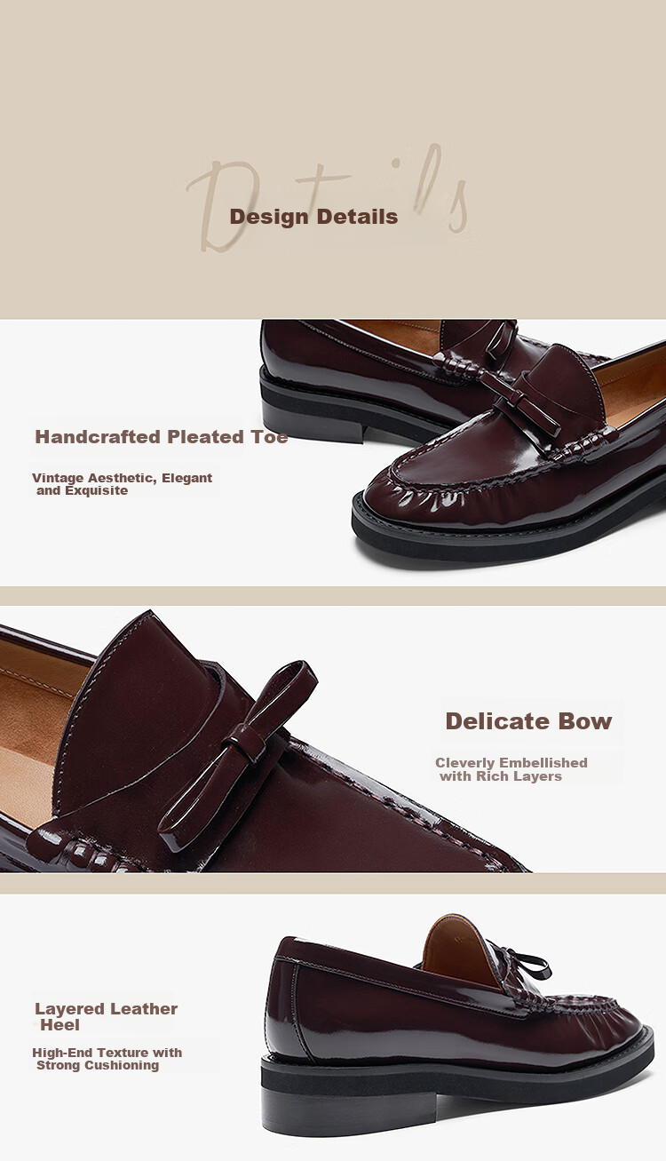 Lyle & Scott Spring Summer Women's Loafers Genuine Leather Fashion Commuter Low Heel Shoes 6T32102 Diva Black BKL 36 6