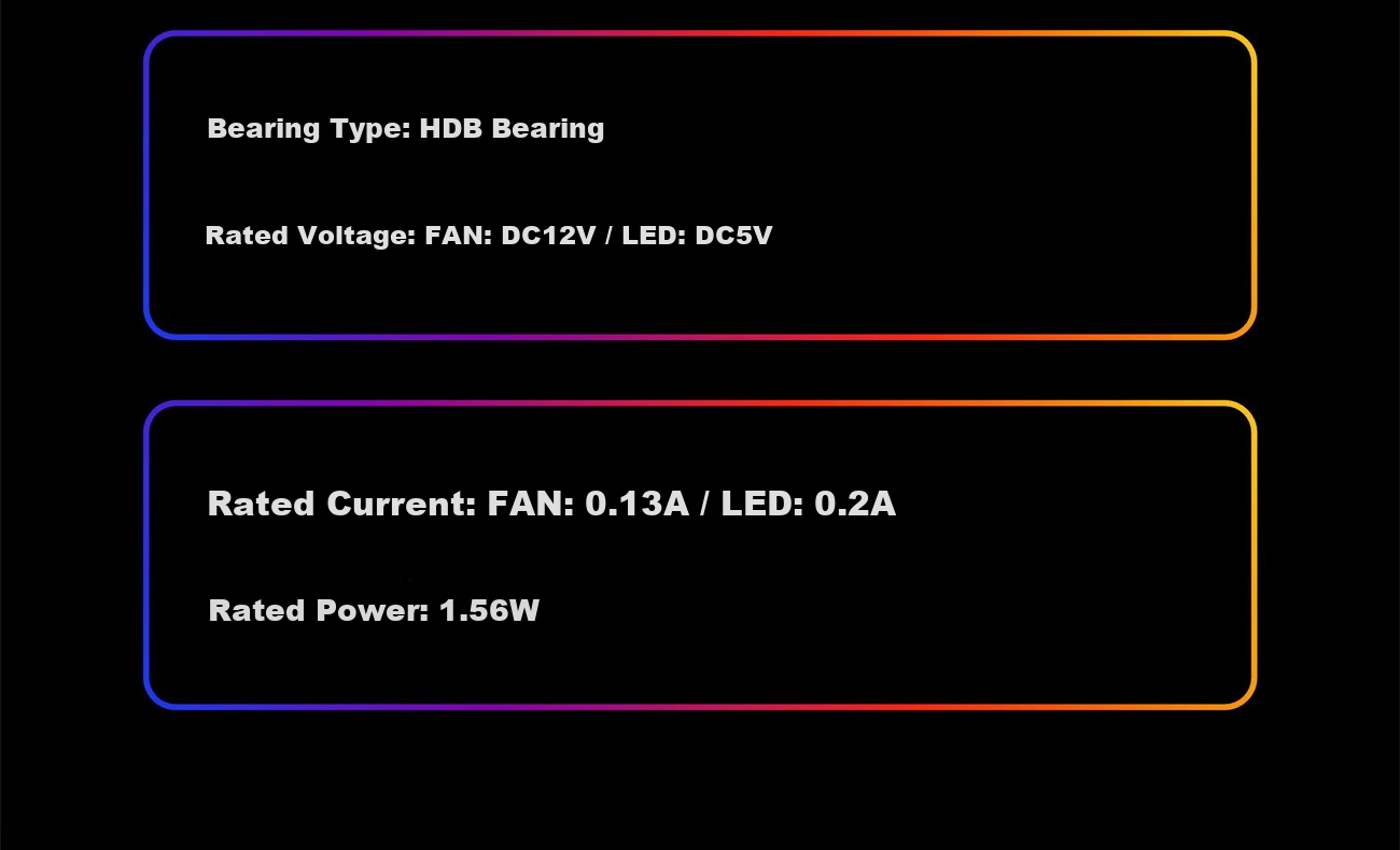 GALAX Aurora Block A125 12CM Case Fan Single Black Forward Direction (True Block Fan/ARGB/PWM/High Air Pressure/High Airflow) 12