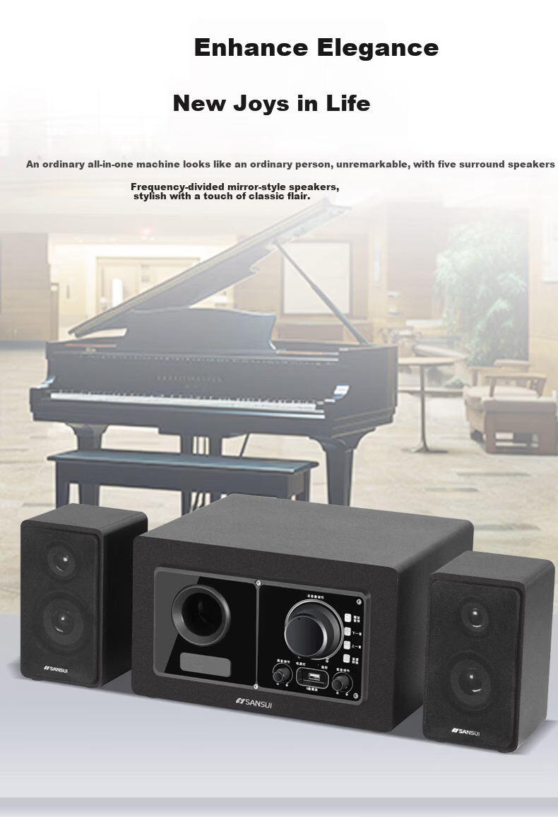 SANSUI 66B Home Subwoofer Wireless Bluetooth Laptop Desktop Computer Speakers Gaming Competitive E-sports Home Theater Hi-Fi Multimedia Speaker 9