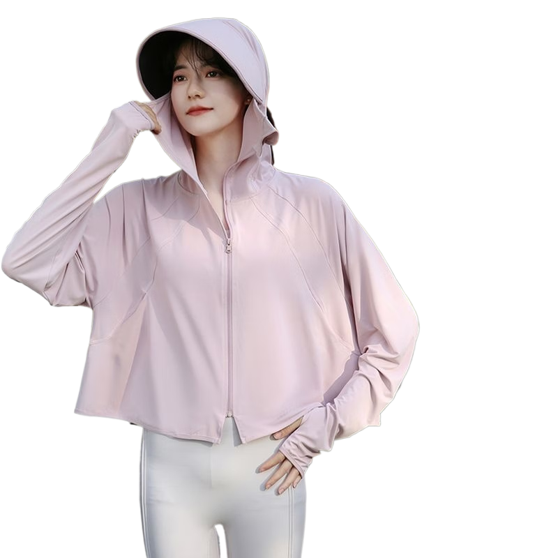 Combo Women's Sunscreen Jacket New UV Protection Ice Silk Cooling Summer Ultra-Thin Breathable Outdoor Cycling Loose Sun Protection Shirt