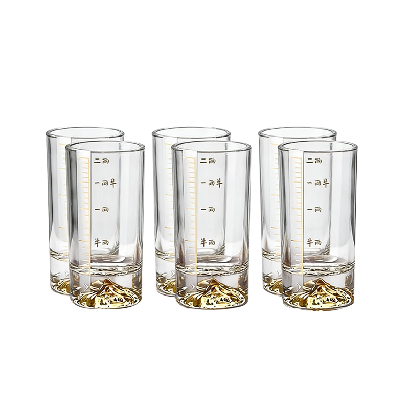 FANKAQI Luxury High-End Crystal Glass 60ml Baijiu Cups Set of 6 for Home, Hotel, and Business Use