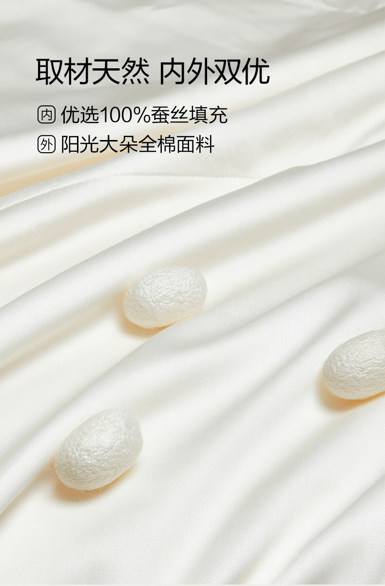 Luolai Home Textiles Silk Quilt 100% Cotton Class A Antibacterial Silk Four Seasons Quilt Core Approx. 3.2 Jin 150*215cm 2
