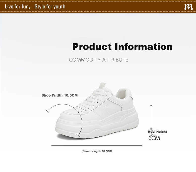 TEENMIX Women's White Thick-Soled Casual Sneakers 2026 Spring New T-Strap Style Size 36 13