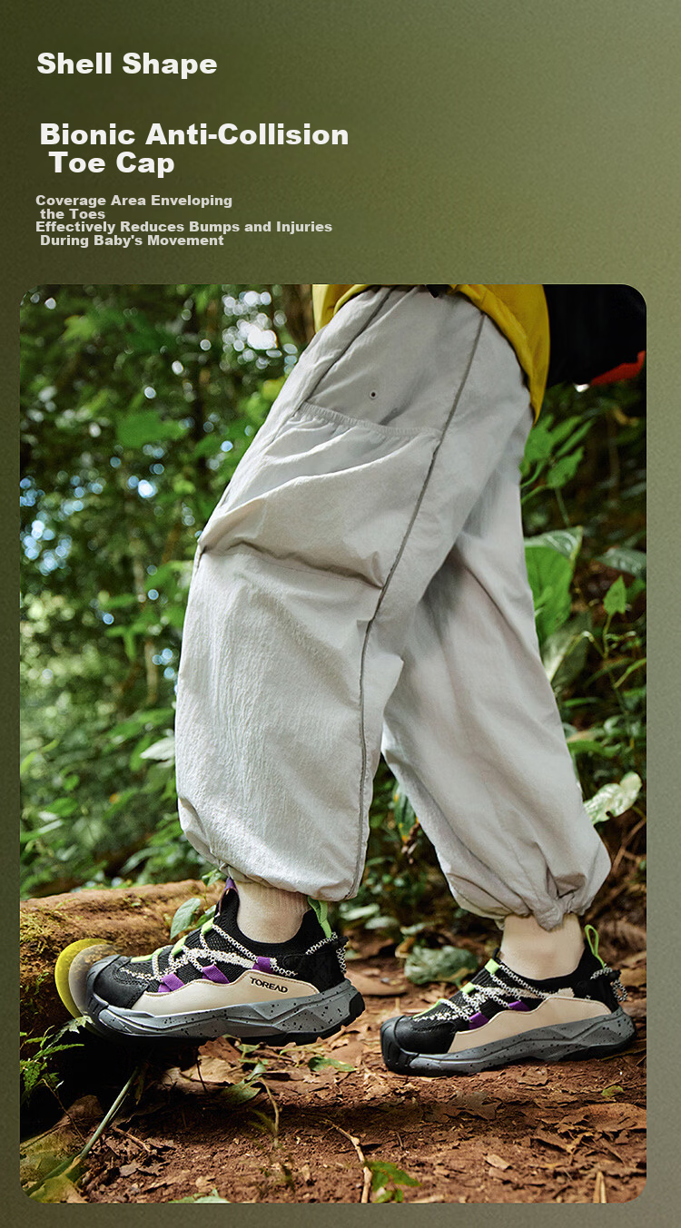 TOREAD 【Yuexing】 Kids' Sports Shoes Spring Summer Children's Bread Toe Hiking Shoes White/Blue Size 35 8
