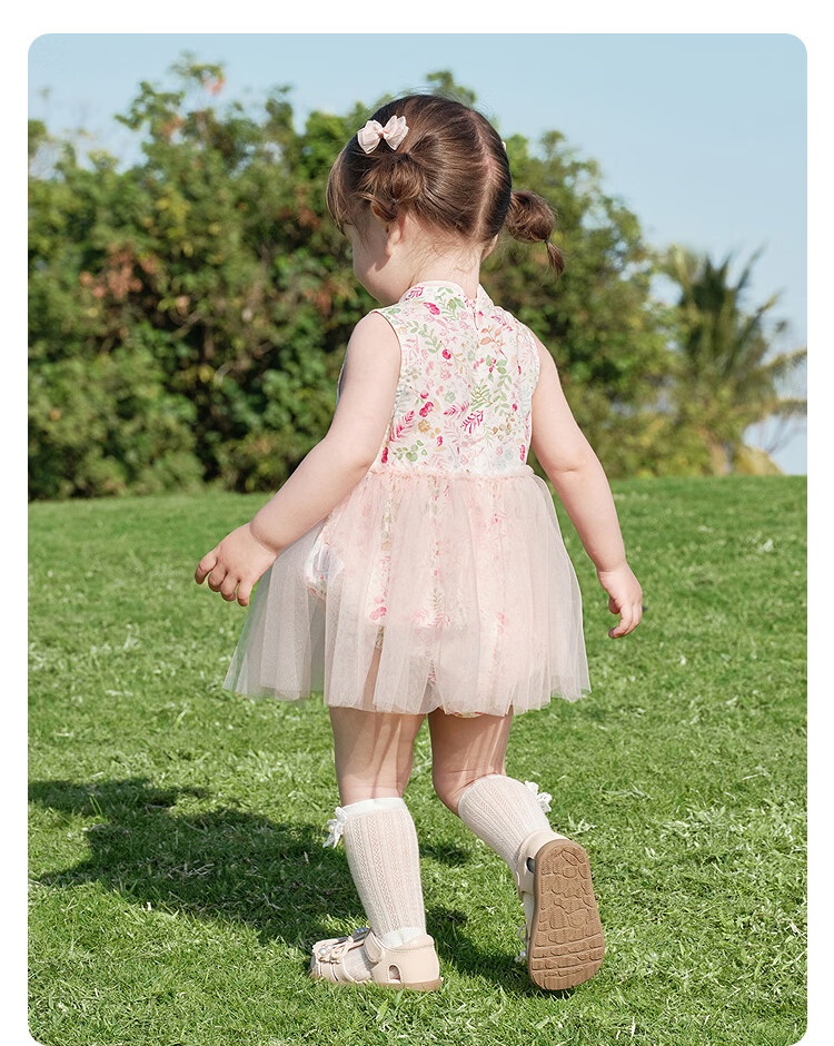 Balabala [balaOne] Baby Romper Infant Toddler Girls Triangle Bodysuit 2026 Summer Sweet Cute 9
