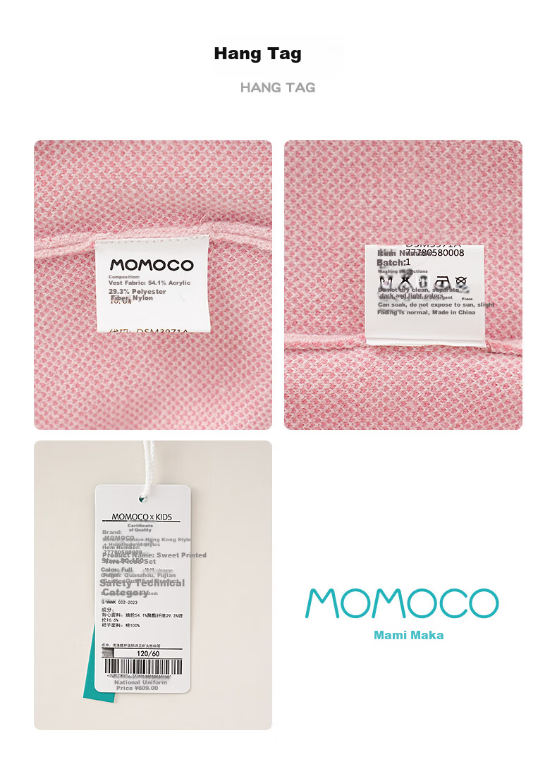 MOMOCO Girls' Autumn Sweet Printed Two-Piece Set, Size 140 11