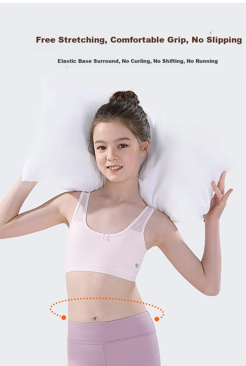 Energetic Teenage Girls Developmental Anti-Peek Thin Cotton-Lined Vest Elementary School Student Bra Initial Development Tube Top 8