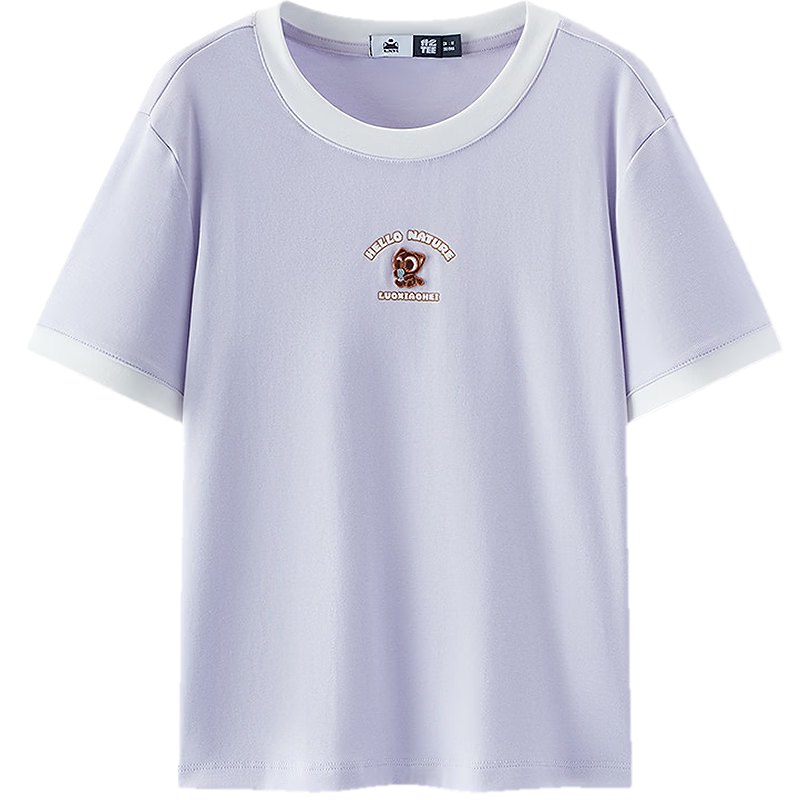 Semir Cooling T-Shirt | Luo Xiaohei Short Sleeve T-Shirt for Women Summer Short Color-Block Slim Fit Shoulder 2026 Top 109326100015