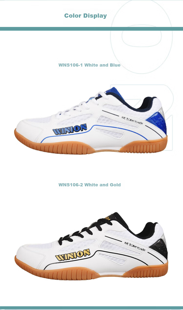 WINION Selected Table Tennis Shoes Men Women Non-slip Wear-resistant Table Tennis Sports Shoes Starting Point 2.0 White Blue Size 45 5