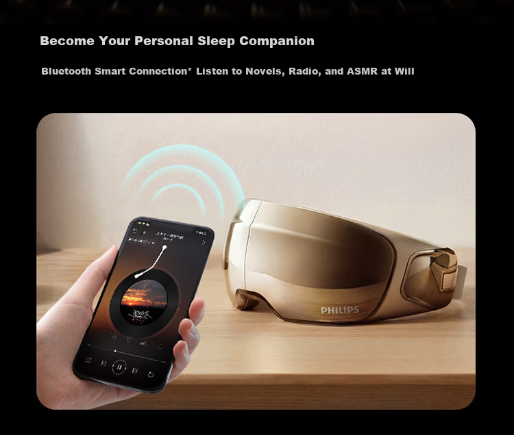 PHILIPS Eye Massager [Mid-Autumn Festival Gift], Eye Mask, Eye Massager, Eye Care Device, Fatigue Relief, Quiet Operation, Deep Sleep Aid, Gift for Parents, Boyfriend, Girlfriend, Birthday Present, 7105E 9
