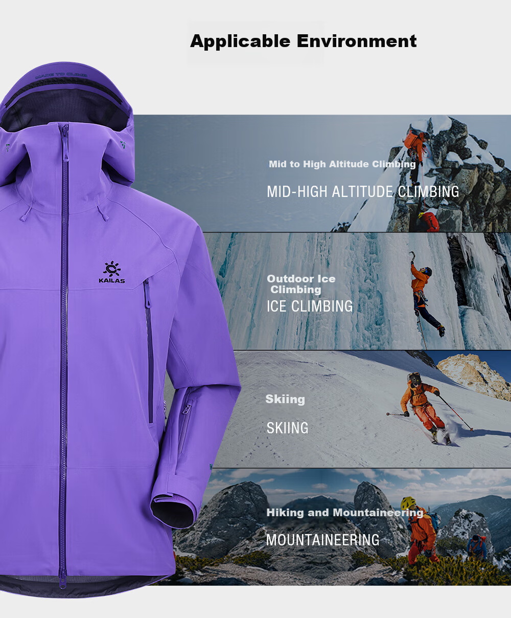 KAILAS Mont X All-Weather Hard Shell GTX Outdoor Waterproof Professional Mountaineering Jacket for Men and Women 9