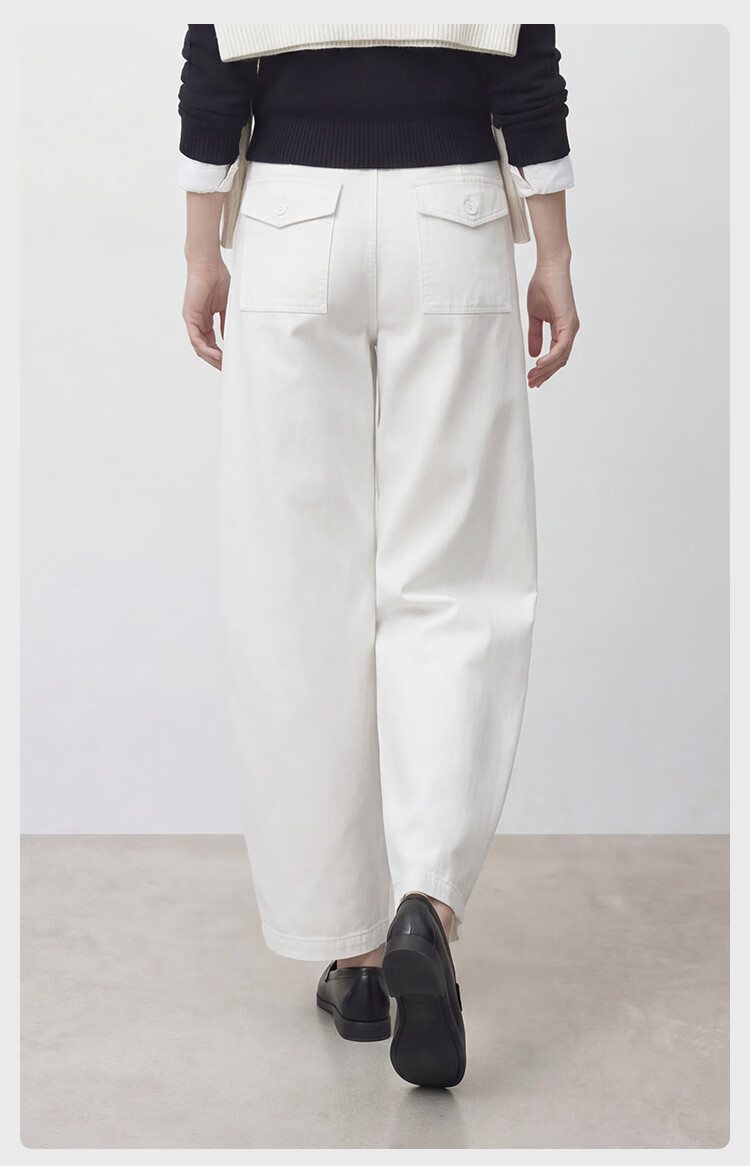 JD Jingzao Curved Blade Pants Women 2026 New Casual Pants Spring Autumn Sports Loose Low Hip Dark Sea Blue M 19