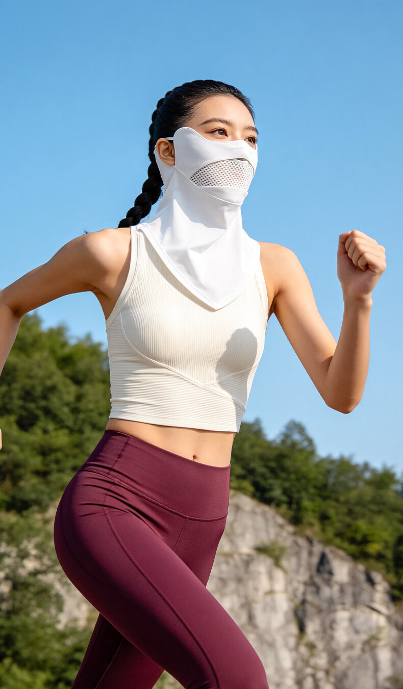 GOLOVEJOY Outdoor Sports Sunscreen Face Mask UV Protection Full Face Neck Eye Guard Breathable Hiking Black 14