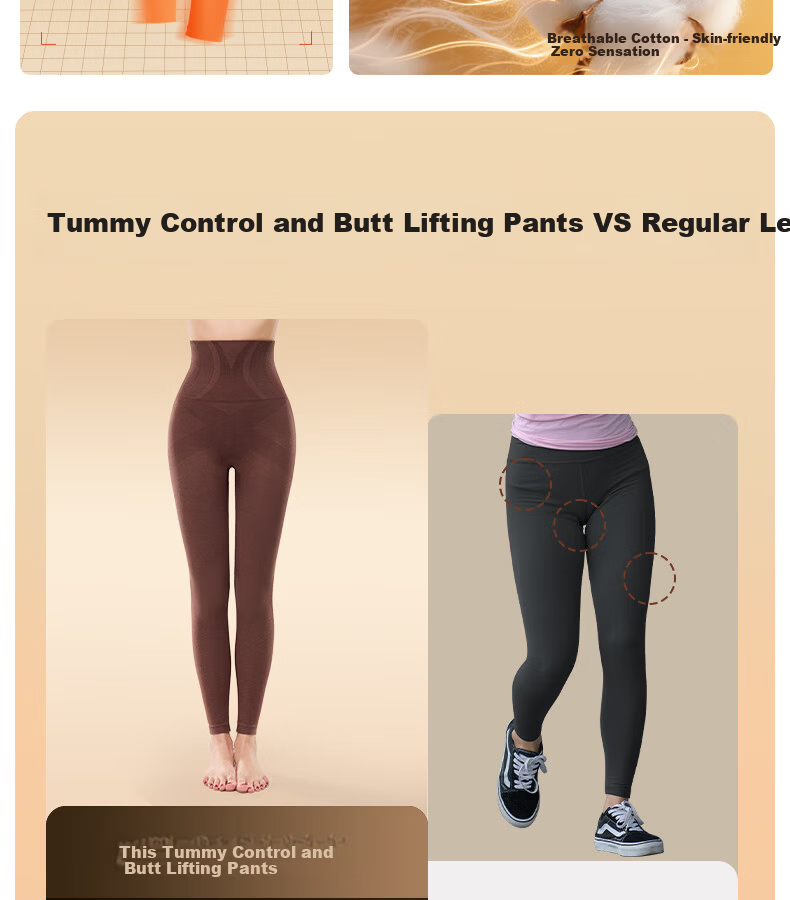 GRACEWELL High-Waist Autumn Winter Women's Cashmere Thermal Shaping Seamless Heat Retention Tummy Control Hip Lift Slim Fit Leggings Coffee XL 4
