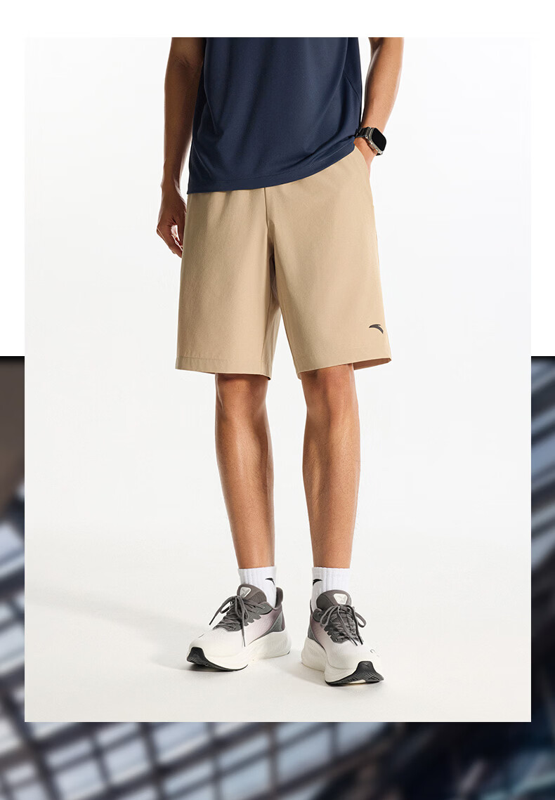 Anta Quick-Dry Men's Sports Shorts Summer Moisture-Wicking Breathable Fitness Training Running Outdoor Casual Woven Five-Point Pants 14