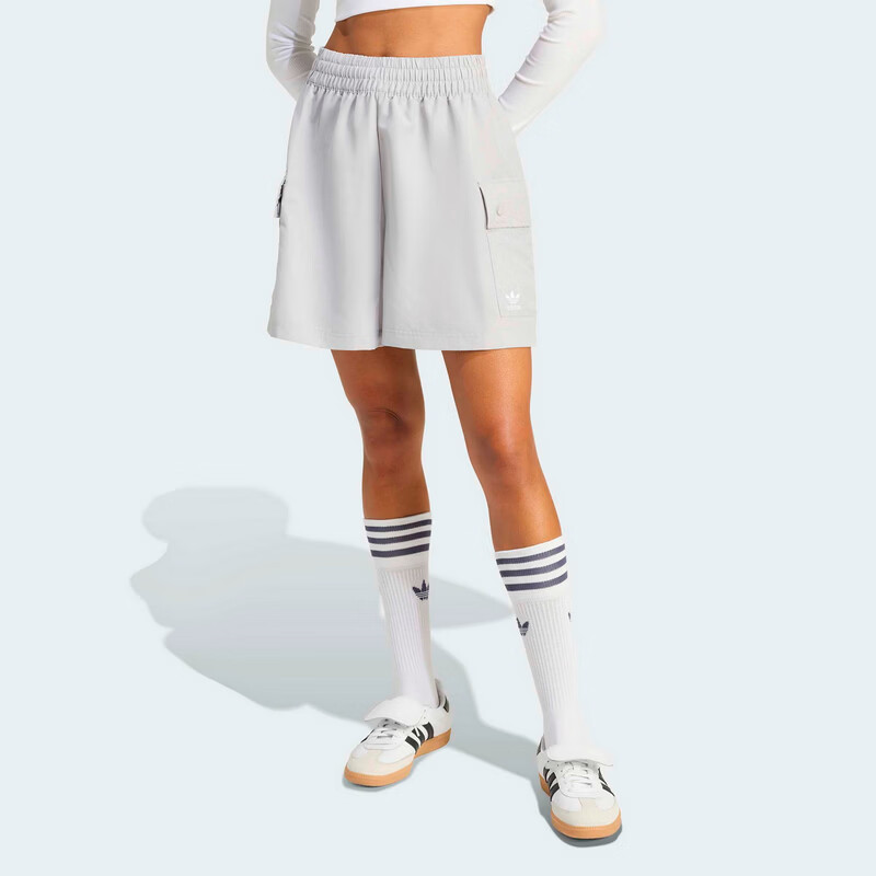 Adidas Originals Women's ESS C Shorts Woven Shorts KD1422 Light Grey L 2