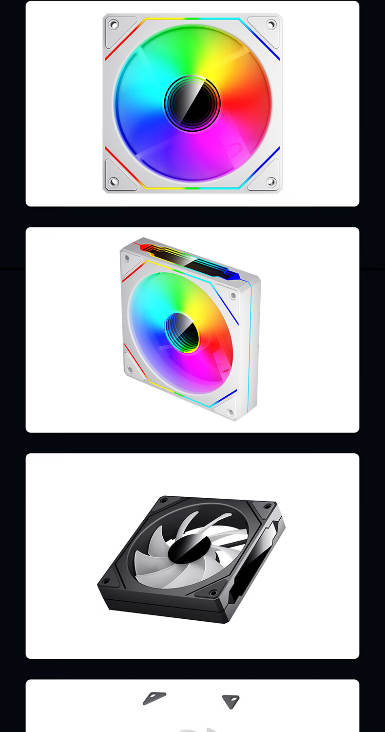 Aigo Aurora Z13 White Reverse Blade ARGB 5V 3-Pin Motherboard Sync 12CM PWM Temperature Control Computer Case Fan Infinite Mirror 9