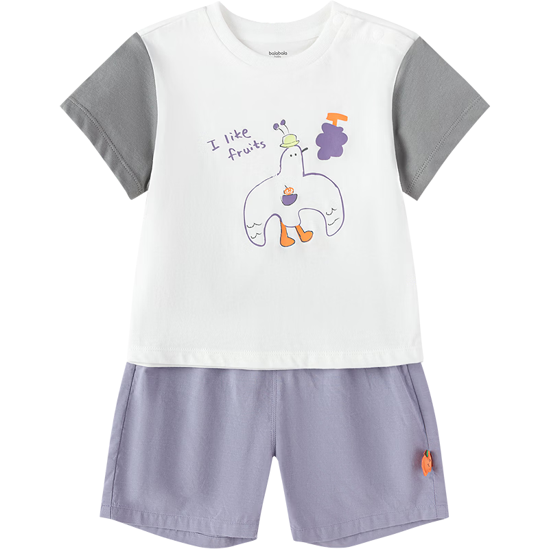 Balabala Baby Short Sleeve Set Infant Summer Outfit 2026 New Boys Girls T-Shirt Pants Cute Fashion