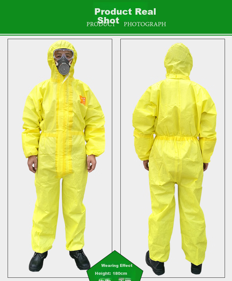 Ansell 3000 Two-Piece Protective Suit C-Level Hazardous Chemicals Transport Acid-Resistant and Alkali-Resistant Chemical Protective Suit Laboratory Workwear Two-Piece Chemical Protective Suit S 3
