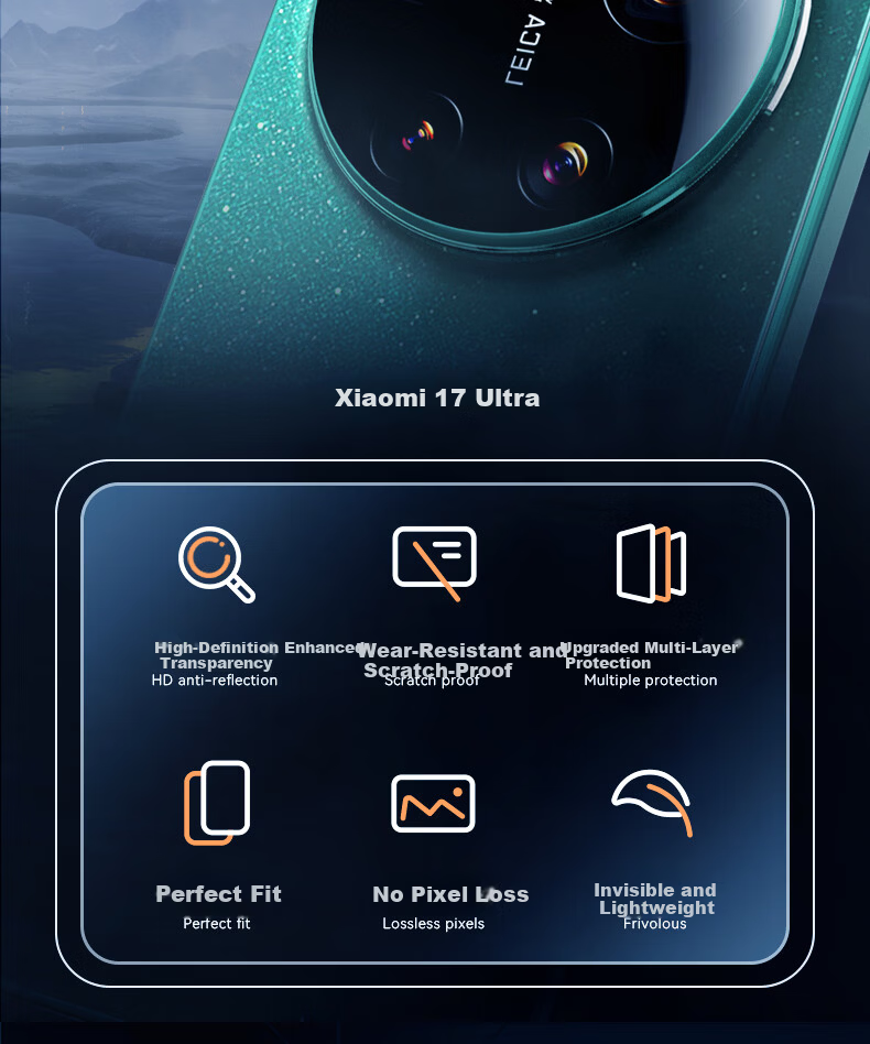 Lanxingxiansheng [AR Enhanced Transparency] Lens Protector for Xiaomi 15s Pro/15 Pro, Rear Camera Protective Film, High-Definition Wear-Resistant Anti-Scratch Tempered Glass Film 1