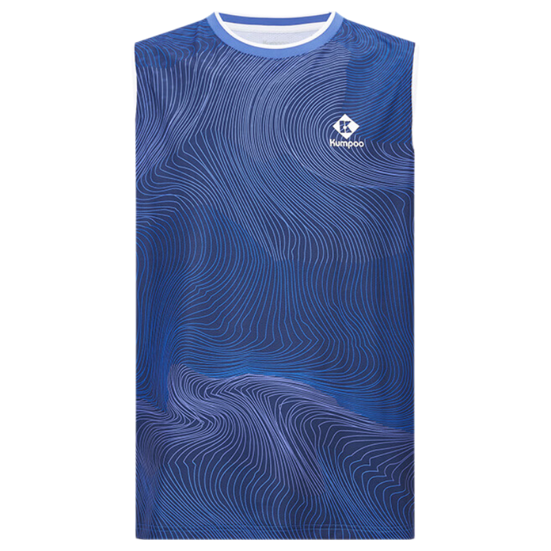 KUMPOO 26th Anniversary New Quick-Dry Breathable Sleeveless Badminton Sports Vest K261M-4057 Dark Blue L