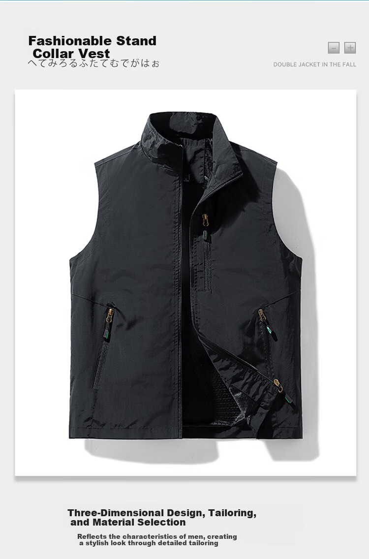 TUCANO Men's Vest Spring Summer Outdoor Fishing Photography Jacket Deep Blue 4XL Father's Day Gift 2