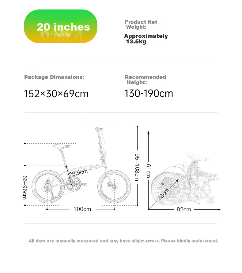 Flying Pigeon Folding Bicycle 20 Inch Unisex Adult Student Youth Casual Commuter City Bike Green 3
