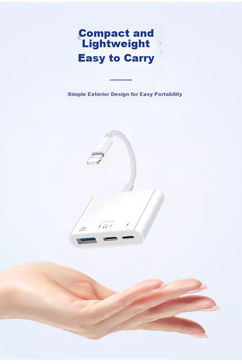 Lantuo Card Reader Mobile Hard Drive Lightning Cable Apple OTG Adapter for iPad Tablet Phone Data Transfer USB Drive Converter with Power Supply 12