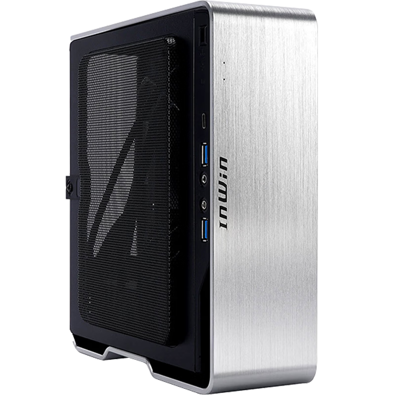 IN WIN Chopin MAX Silver ITX Computer Case (Supports ITX Motherboard / 54mm Cooler Height Limit / Includes 200W Gold Power Supply / Supports 20Gbps Type-C)