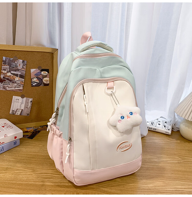 VICTORIATOURIST Middle School Student Backpack for Girls High-Value High School and College Student Large Capacity Ins Style Ultra-Lightweight Load-Reducing Double Shoulder Bag 10