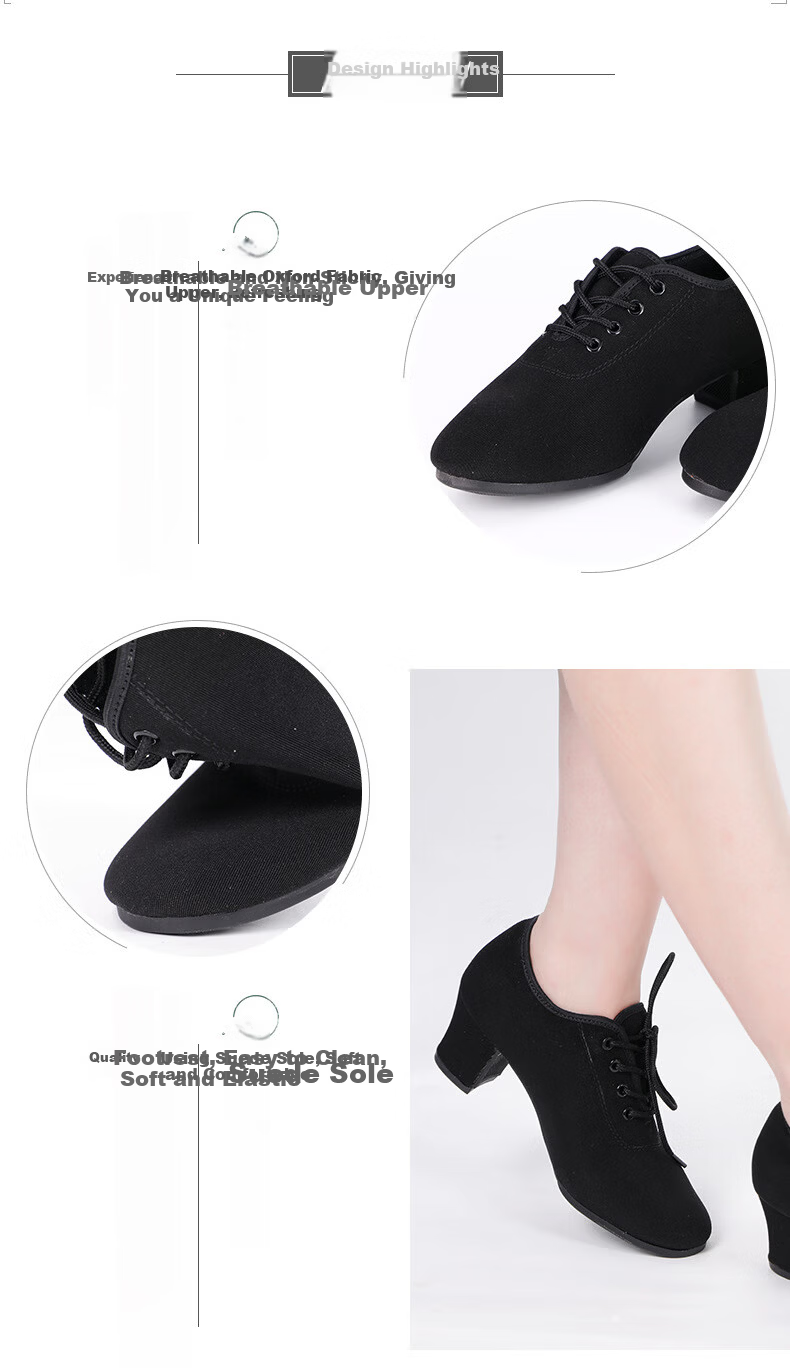 FOOTOPPO Women's Dance Shoes Ballroom Latin Modern Dance Shoes for Women 3