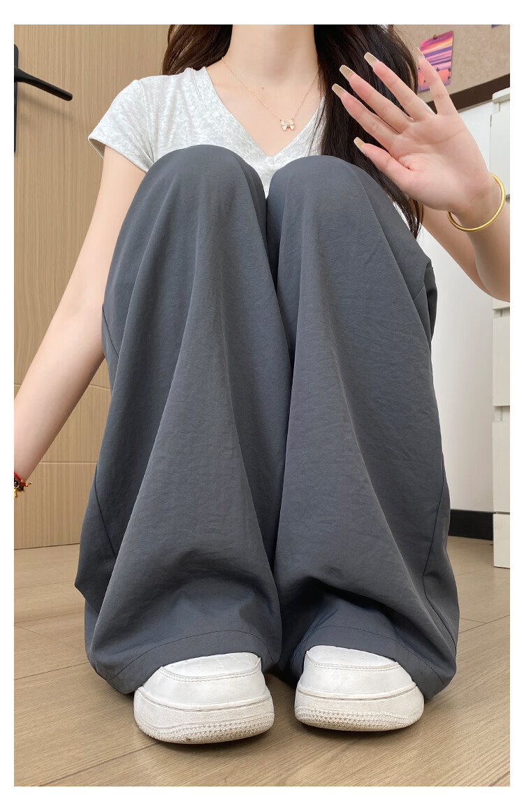 FitonTon Ice Silk Wide-Leg Pants for Women 2026 Summer Thin Draped Milk Fabric Yamamoto Style Loose Slim Casual Trousers 14