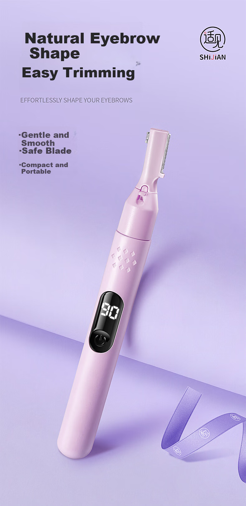 Sujian Portable Electric Eyebrow Trimmer Anti-Scratch Eyebrow Groomer for Women Beginners Eyebrow Shaping and Hair Removal Tool 1