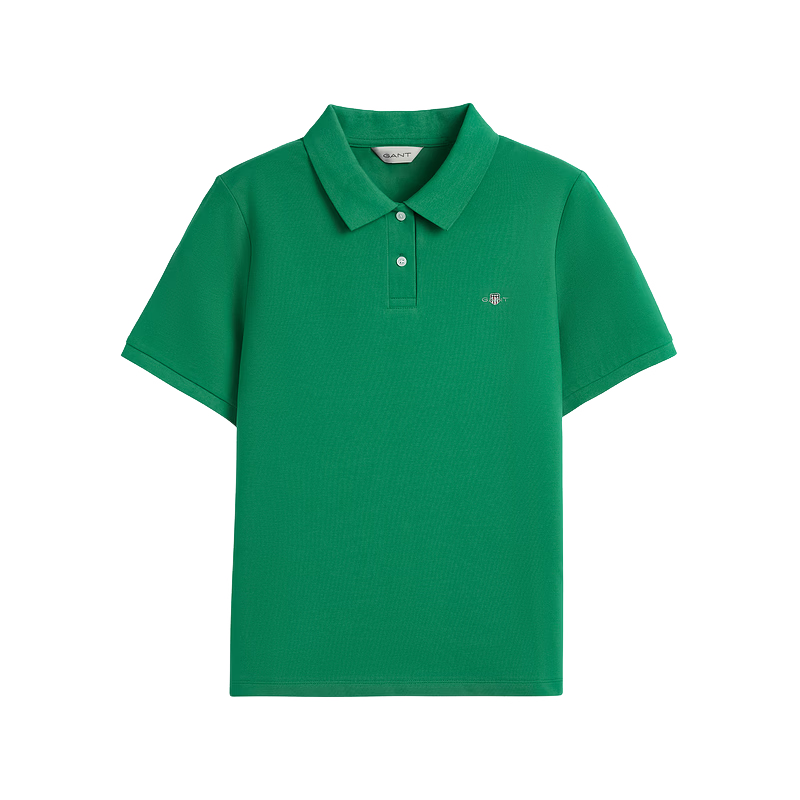 GANT Outstanding Polo Spring Summer Women's Cotton Short Sleeve Polo Shirt 301-Forest Green S