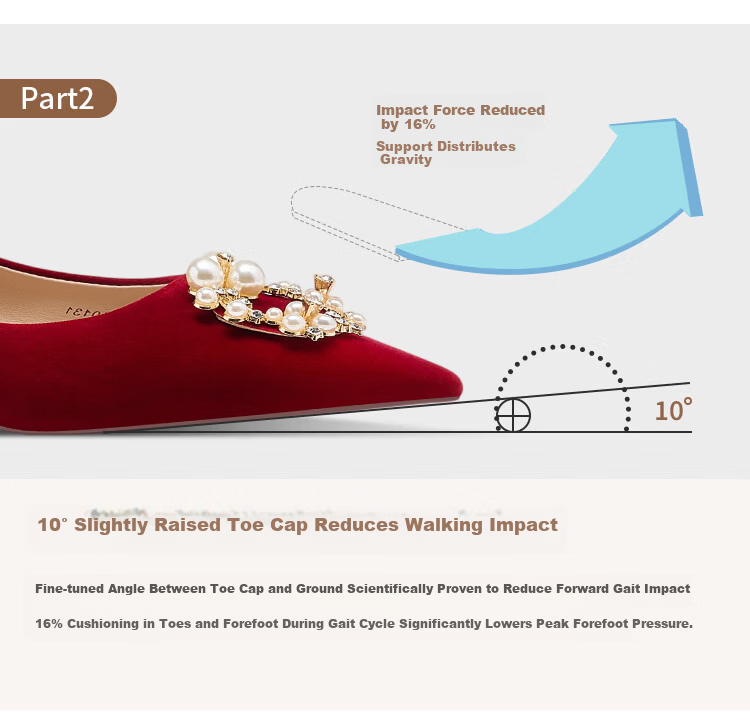 Josiny Chinese Style Wedding Shoes for Women, Xiuhé Main Wedding Dress, Dual Wear, Comfortable, Red Pointed Low Heel Bridal Shoes, Red, Size 36 4