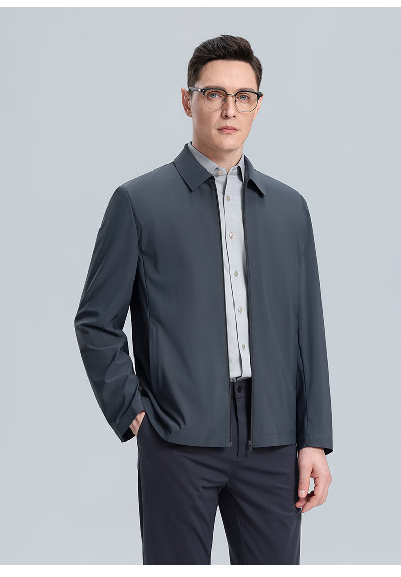 ROMON 【UPF50+】Men's Sun Protection Jacket Spring Summer New High Elastic Breathable Comfortable Business Casual Polo Collar Coat 18