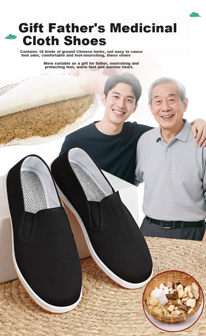 BUSHEYUAN Traditional Handmade Multi-layer Sole Elderly Shoes Men's Middle-aged and Elderly Dad Shoes YW03JP Beef Tendon Sole Size 39 7