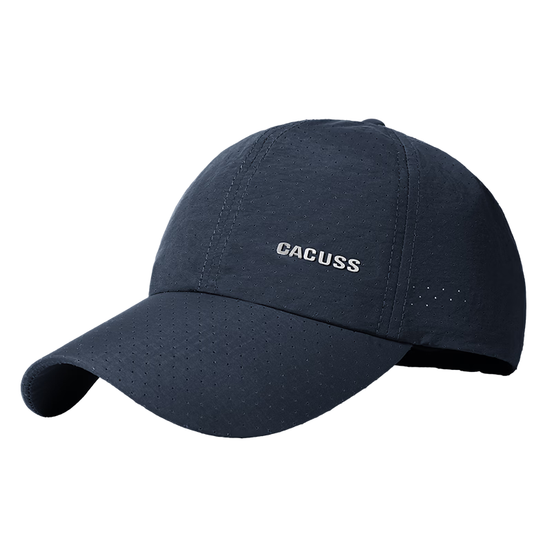 CACUSS Men's Baseball Cap Summer Outdoor Sunshade Breathable Mountaineering Duckbill Sports Cap Navy Blue L