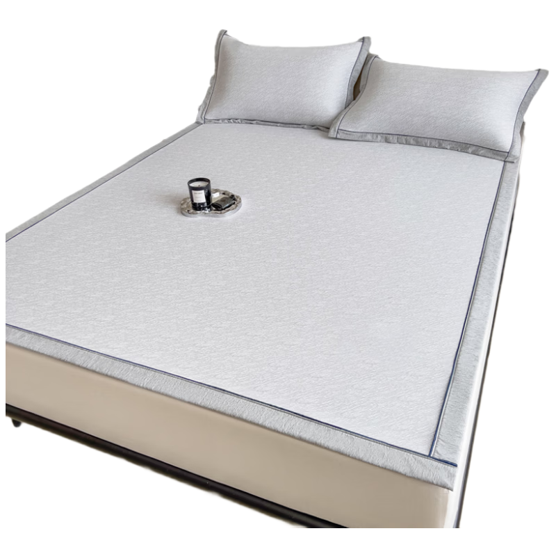 MUJI Class A Summer Cooling Ice Silk Bed Sheet Set 3-Piece 180x200cm Antibacterial Double Bedspread Machine Washable