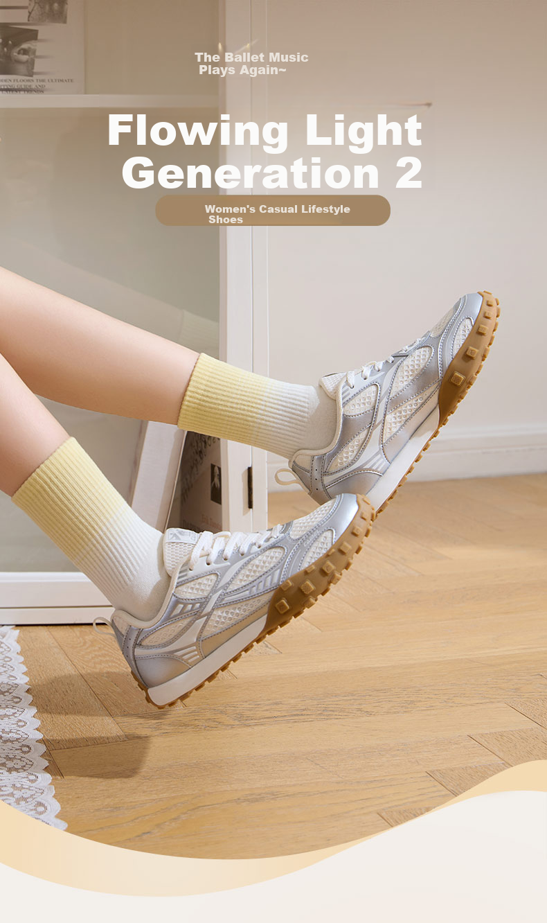 CAMEL Liuguang 2nd Generation Thin Sole Women's Breathable Casual Retro German Training Shoes K26BX5L3008 Silver/Ivory White Size 37 7