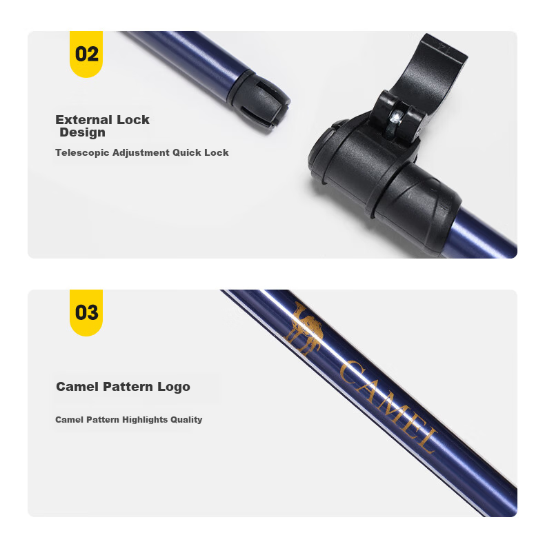 CAMEL Professional Outdoor Trekking Pole Adjustable Hiking Stick Anti-Slip Walking Cane 175BH04019 Twilight Purple 15