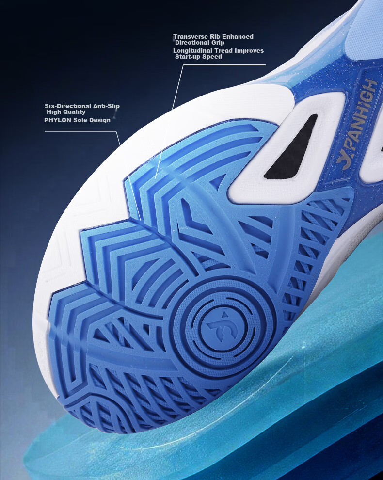Crab Feather Phantom Badminton Shoes Shock Absorption Non-Slip Tennis Shoes Unisex Competition Training Silver White Size 42 (270mm) 9