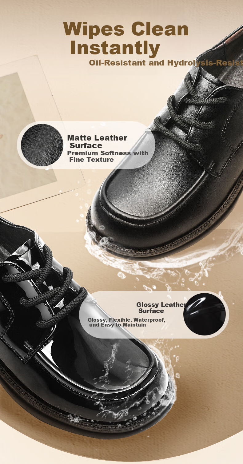 Chef King Women's Loafers Non-slip Commuter Work Shoes Versatile British Style Small Leather Shoes 2025 New Matte Model Size 38 7