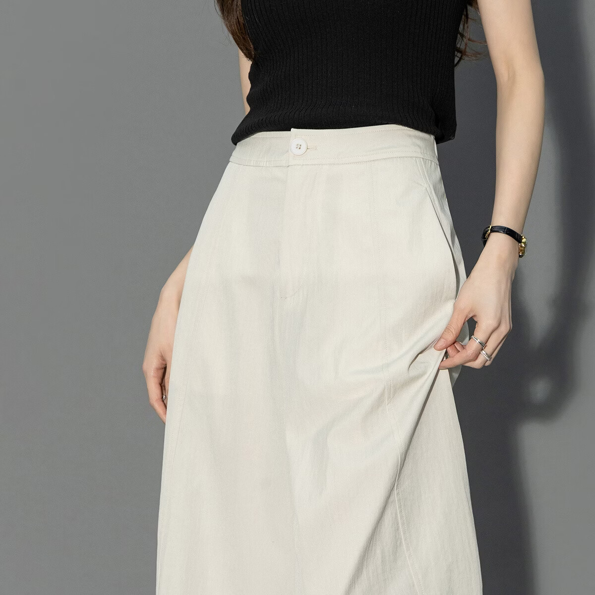 Demana [Curved Blade Project] Summer Nine-Point Pants Simple Style Split Line Loose Slim Petite Casual Pants for Women Premium