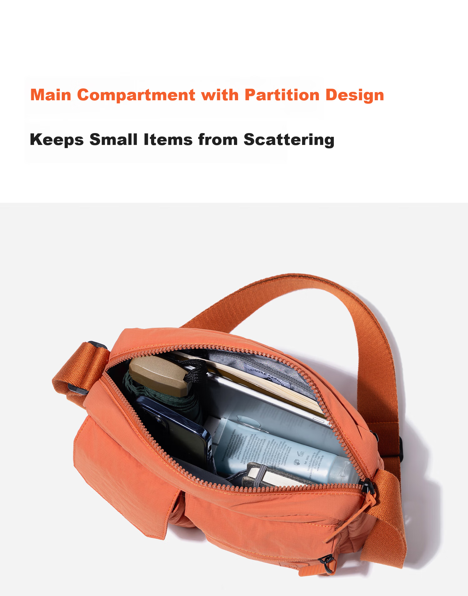 FOUVOR Fox Women's Oxford Cloth Crossbody Bag Lightweight Fashion Small Square Simple Casual Shoulder Bag Orange 14