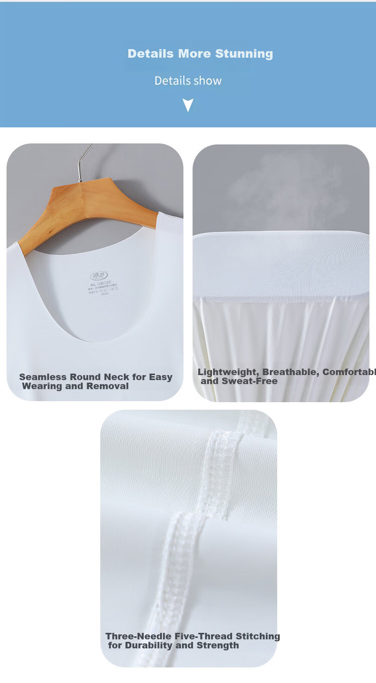 LangSha Ice Silk Men's Vest Summer Plus Size Seamless Thin Casual Sports Base Layer Tank Top 2-Pack 10